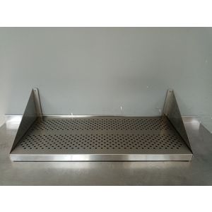 Полка настенная сплошная перфорированная 900х400х250 нерж.