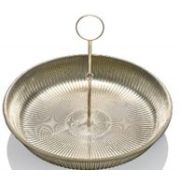 Подставка для фруктов 1- ярусная, 32 см, декор GOLD CHAMPAGNE CHROME