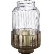 Подсвечник H.24 см, декор CLEAR-BRONZE GREY (8406.1+ 8443.1)