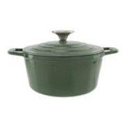 Кастрюля 1,85л, D18XH10см, цвет зеленый, чугун CASTARD