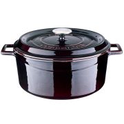 Кастрюля с крышкой d=28см., 6,7л. чугун эмаль «MAJOLİCA AUBERGINE» LAVA