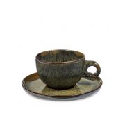 Чайная пара: чашка D9.5см, H7см, блюдце D16, цвет INDI GREY