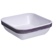 Салатник квадр. 110*110 мм. 200 мл. h=37 мм. сиреневый край штабелир. Браш /1/6/24/ АКЦИЯ