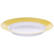 Тарелка d=225 мм. глубокая желтый край Браш /1/24/ АКЦИЯ