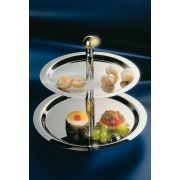 Этажерка 2-х ярусная d=32/38 см. h=32 см. нерж. APS /1/