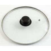 Крышка d=22 см. стекл. с ручкой метал/обод низ. /1/22/