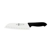Нож японский Santoku 180/300 мм. с бороздками, черный HoReCa Icel /1/6/