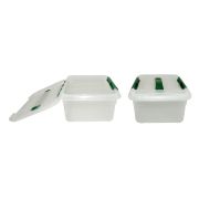 Контейнер для продуктов прямоуг. 6,0 л. 30*23*12 см. с ручкой, с зеленым зажимом MGprof /1/30/
