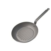 Сковорода-гриль d=26 см. h=4,7 см. 3,3 л. белая сталь (индукция) Carbone Steel De Buyer /1/3/