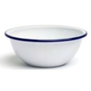 Салатник, эмалированный, Ø 14CM цвет белый/синий