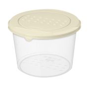 Контейнер для продуктов круглый  0,8 л. 13*13*9,2 см. п/п с светло-бежевой крышкой /1/22/