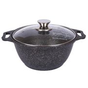 Кастрюля 2 л. литой алюм. d=22,5 см. h=10 см. с антиприг. покрытием с крышкой (кго22а) /1/