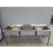 Ванна моечная 2170х650х850 трехсекционная, сварная нерж.