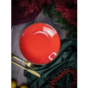 Тарелка глубокая 26 см безбортовая фарфор цвет красный Seasons