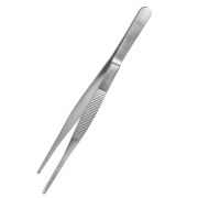 Щипцы (пинцет) 20 см. прямые, прямой кончик с зубцами, нерж. MGsteel /1/100/