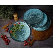 Набор тарелок с вертикальным бортом Lykke Turquoise 24 см, 4 шт