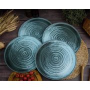 Набор тарелок с вертикальным бортом Lykke Turquoise 27 см, 4 шт