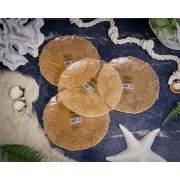 Набор обеденных тарелок Casa di Fortuna Crab , 21 см , 4 шт., пастельно-лососевый, стекло