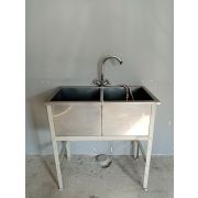 Ванна моечная двухсекционная 850х470х850 сварная нерж.