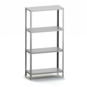 Стеллаж кухонный  600*400*1600 мм., 4 перфорир. полки нерж., стойки оцинк., разборный MGsteel /1/