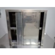 Полка-шкаф настенная закрытая 600х600х400 (двери-купе) нерж.