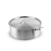 Котел 35 л. нерж. d=50 см. h=18 см. низкий, тройное дно с крышк. (индукция) MGsteel /1/
