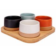 Доска сервировочная 22x22 см + 4 салатника d 9,5 h 5,5 см , DELA