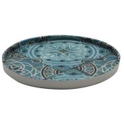 Блюдо,поднос меламиновый d=27см, h=2 см, Damask Blue, P.L.