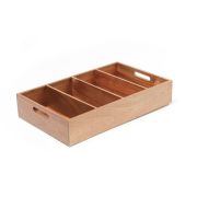 Диспенсер  для столовых приборов, 4 отделения, 53x32,5 см h 10 см, дерево