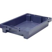 Ящик 600*400*100 мм. для мяса конусный сплошной, синий /1/  АКЦИЯ