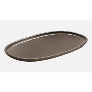 Блюдо овальное 19x11 см, h 1,8 см, цвет серо-коричневый, ReNew