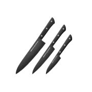 SH-0220/K Набор из 3 ножей «Samura SHADOW» с покрытием Black-coating (11,23, 85), AUS-8, ABS пластик