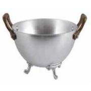 Емкость для закусок, алюминий, d 16 см, 1200мл, с бронзовыми ручками (3 ножки)