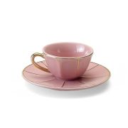 Кофейная пара 50 мл, цвет Rosa, чашка: h 4,5 см, d 6,8 см, блюдце: d 11 см
