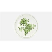 Тарелка мелкая 31 см, безбортовая, декор зеленый, FLORAL CREATE