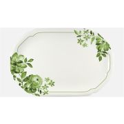 Блюдо овальное 36x24 см, декор зеленый, FLORAL CREATE