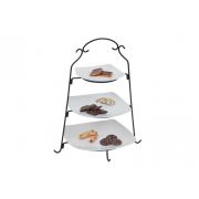 STAND PLATES BLACK WITH 3 PLATE WHITE