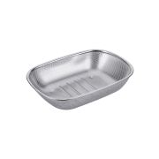 Дуршлаг прямоугольный 35*24*8 см. нерж. /1/24/