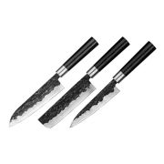 SBL-0220/K Набор из 3 кухонных ножей «Samura BLACKSMITH» (23, 43, 95), AUS-8, микарта