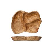 Тарелка на 3 секции, 40-55x18-28 см h 5 см, оливковое дерево, ORGANIC WOOD