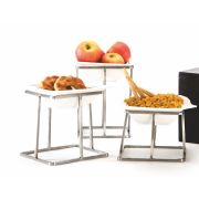 Стойка металлическая для выкладки + керамический салатник,21*21*20 см,  P.L.--Hotelware