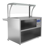 Прилавок нейтральный с верхней полкой и розетками Luxstahl ПНП (С) -1200 Premium (камень)