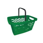 Корзина покупательская пластиковая SHOLS 27 /1 ручка/ цвет - зеленый 0333-27G