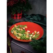 Тарелка 28 см безбортовая фарфор цвет красный Seasons