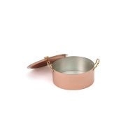 Кастрюля медная, с лужением, с крышкой, 20х8,5 см