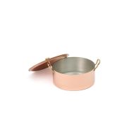 Кастрюля медная, с лужением и полировкой, с крышкой, 20х8,5 см
