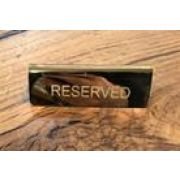 Табличка RESERVED, латунная с полировкой, 10х3,5 см