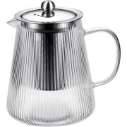 Чайник  900 мл. заварочный с крышкой нерж. с фильтром, Термостекло /1/