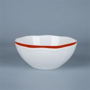 Салатник 750 мл, d 15,5 см h 7 см, фарфор, Grazia, кант красный