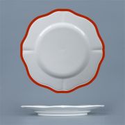 Тарелка мелкая d 25,5 см h 2,2 см, фарфор, Grazia, кант красный